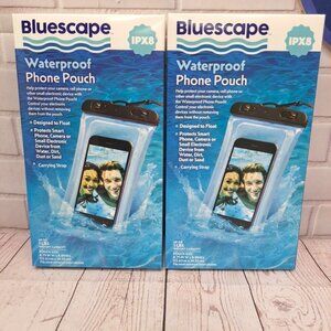 (2 pack) Bluescape Universal Waterproof Phone Pouch; Black & Clear